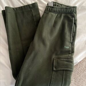 Green Aritzia TNA Cargo Sweatpants
